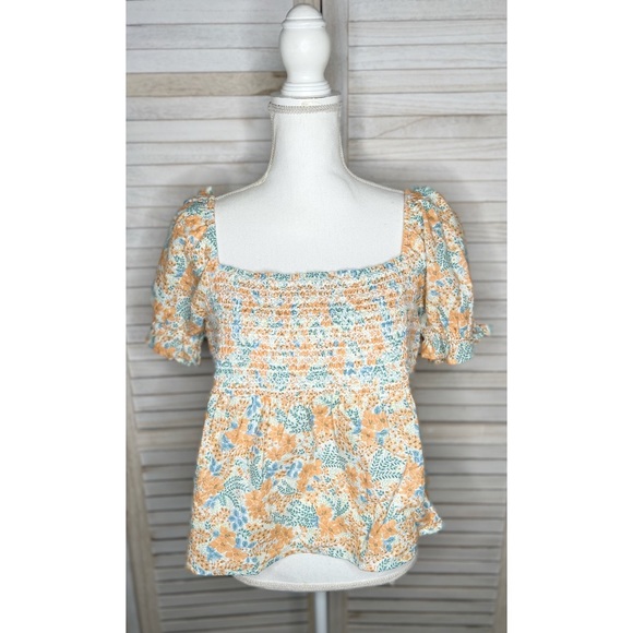 American Eagle Outfitters Tops - AE Square Neck Smocked Babydoll Blouse - L - NWT!